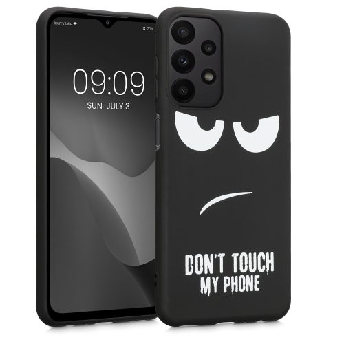 Husa Samsung Galaxy A23, Silicon, Negru/Alb, 58242.01