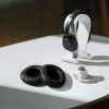 Set 2 Perne de urechi pentru casti Edifier W800BT/K800/K830, Kwmobile, Negru, Piele ecologica, 58252.01