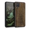 Husa Samsung Galaxy A12, Lemn, Maro, 55092.03