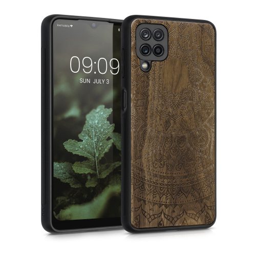 Husa Samsung Galaxy A12, Lemn, Maro, 55092.03