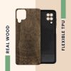 Husa Samsung Galaxy A12, Lemn, Maro, 55092.03