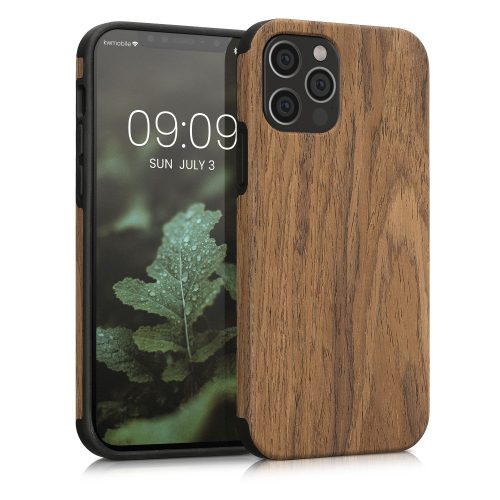 Husa Apple iPhone 12/iPhone 12 Pro, Lemn, Maro, 58298.01