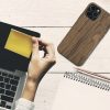 Husa Apple iPhone 12/iPhone 12 Pro, Lemn, Maro, 58298.01