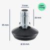 Set 5 Picioare pentru scaun de birou tija 11 mm, Kwmobile, Negru, Otel, 56094.06