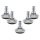 Set 5 Picioare pentru scaun de birou tija 11 mm, Kwmobile, Argintiu/Negru, Otel, 56094.05