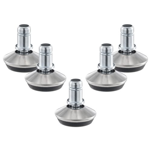 Set 5 Picioare pentru scaun de birou tija 11 mm, Kwmobile, Argintiu/Negru, Otel, 56094.05