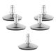 Set 5 Picioare pentru scaun de birou tija 11 mm, Kwmobile, Argintiu/Negru, Otel, 56094.03