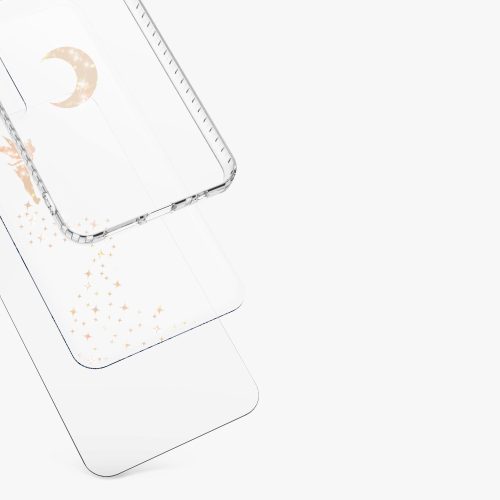 Husa Samsung Galaxy A22 5G, Silicon, Transparent/Auriu, 58363.01