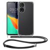 Husa Honor X7, Silicon, Transparent/Negru, 58423.01