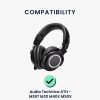 Set 2 Perne de urechi pentru casti Audio-Technica ATH-M50X/ATH-M40X/ATH-MSR7, Kwmobile, Negru, Piele ecologica, 58449.01