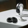 Set 2 Perne de urechi pentru casti Audio-Technica ATH-M50X/ATH-M40X/ATH-MSR7, Kwmobile, Negru, Piele ecologica, 58449.01