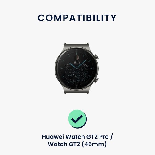Curea pentru Huawei Watch GT 2 Pro/Watch GT 2 (46mm), Kwmobile, Negru, Silicon, 58462.01