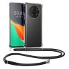 Husa Honor Magic 4 Lite 5G, Silicon, Transparent/Negru, 58581.01