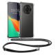 Husa Honor Magic 4 Lite 5G, Silicon, Transparent/Negru, 58581.01
