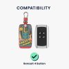 Husa Cheie Auto pentru Renault 4 Butoane - Smart Key, Kwmobile, Multicolor, Piele ecologica, 44637.69