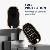 Husa Cheie Auto pentru Peugeot/Citroen 3 Butoane - Smart Key, Kwmobile, Negru/Auriu, Silicon, 58603.01