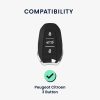 Husa Cheie Auto pentru Peugeot/Citroen 3 Butoane - Smart Key, Kwmobile, Negru/Auriu, Silicon, 58603.01