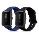 Set 2 curele pentru Huami Amazfit Bip S/Amazfit Bip S Lite, Kwmobile, Negru/Albastru, Silicon, 58717.01