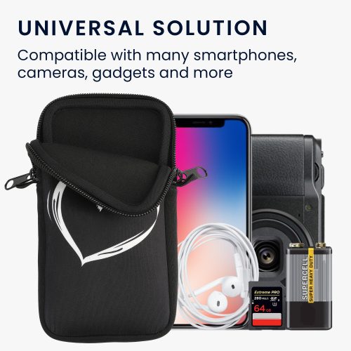 Husa Universala Kwmobile marime XL - 6,8 inch, Neopren, Negru/Alb, 58701.4.02