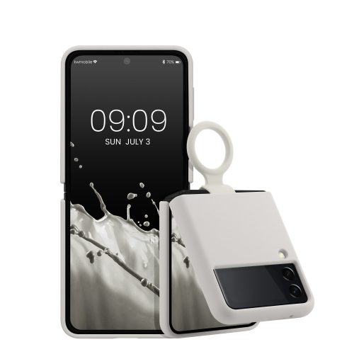 Husa Samsung Galaxy Z Flip 3, Silicon, Alb, 58783.48