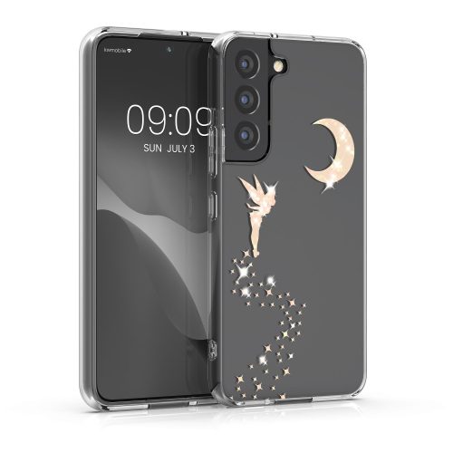 Husa Samsung Galaxy S22, Silicon, Transparent/Auriu, 58794.01