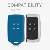 Husa Cheie Auto pentru Renault 4 Butoane - Smart Key, Kwmobile, Albastru, Silicon, 48035.228