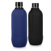 Set 2 Huse Cooler Jacket pentru sticle SodaStream, Kwmobile, Negru/Albastru, Neopren, 58832.02