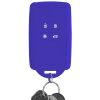 Husa Cheie Auto pentru Renault 4 Butoane - Smart Key, Kwmobile, Albastru, Silicon, 48035.134