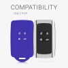 Husa Cheie Auto pentru Renault 4 Butoane - Smart Key, Kwmobile, Albastru, Silicon, 48035.134
