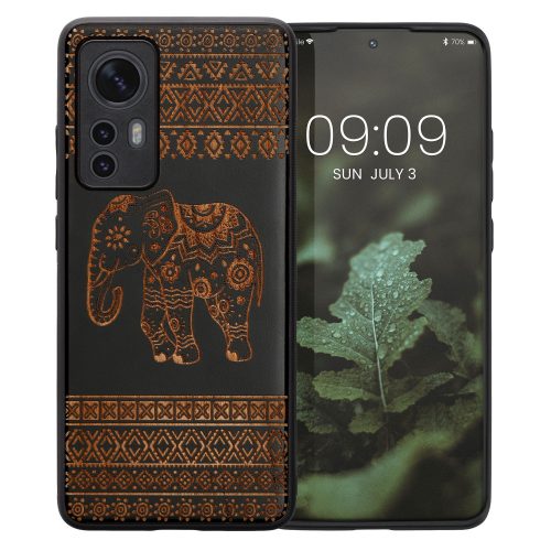 Husa Xiaomi 12/12X, Lemn, Maro/Negru, 56788.05