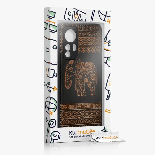 Husa Xiaomi 12/12X, Lemn, Maro/Negru, 56788.05