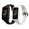 Set 2 Curele pentru Huawei Band 7/Band 6/Honor Band 6, Kwmobile, Negru/Alb, Silicon, 58914.02