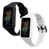 Set 2 Curele pentru Huawei Band 7/Band 6/Honor Band 6, Kwmobile, Negru/Alb, Silicon, 58914.02