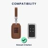 Husa Cheie Auto pentru Renault 4 Butoane - Smart Key, Kwmobile, Maro, Piele ecologica, 58938.03