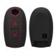 Husa Cheie Auto pentru Suzuki 2 Butoane - Keyless Go, Kwmobile, Negru/Rosu, Silicon, 47668.03