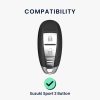 Husa Cheie Auto pentru Suzuki 2 Butoane - Keyless Go, Kwmobile, Argintiu, Silicon, 54591.94