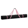 Husa schiuri Navaris, 190x15x30 cm, 1680D, fermoar dublu, curele captusite, negru/roz, poliester