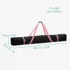 Husa schiuri Navaris, 190x15x30 cm, 1680D, fermoar dublu, curele captusite, negru/roz, poliester