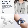 Set 2 Curele pentru casti Apple AirPods 3/AirPods 2/AirPods Pro, Kwmobile, Negru/Alb, Silicon, 58959.01