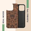 Husa Apple iPhone 14 Pro Max, Lemn, Maro/Negru, 59127.02