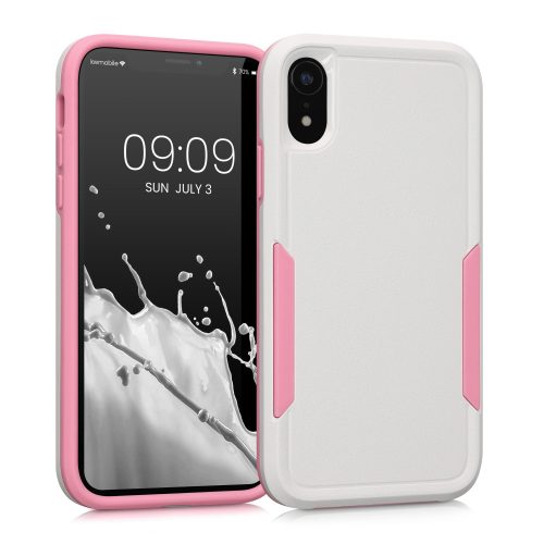 Husa Apple iPhone XR, Silicon, Alb/Roz, 59195.02