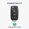 Husa Cheie Auto pentru VW/Skoda/Seat 3 Butoane, Kwmobile, Negru/Argintiu, Silicon, 56008.05