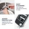 Husa Cheie Auto pentru Audi 3 Butoane, Kwmobile, Negru/Argintiu, Silicon, 57050.04