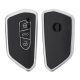 Husa Cheie Auto pentru VW 3 Butoane, Kwmobile, Negru/Argintiu, Silicon, 56005.04