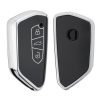 Husa Cheie Auto pentru VW 3 Butoane, Kwmobile, Negru/Argintiu, Silicon, 56005.04