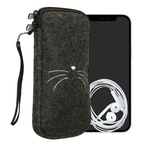 Husa Kwmobile Universala XL - 6,8", Textil, Gri/Alb, 49866.4.13