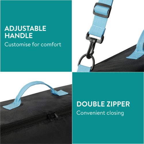 Husa snowboard Navaris, 175, 5x16, 5x30, 5 cm, buzunar lateral, 1680D, negru, poliester