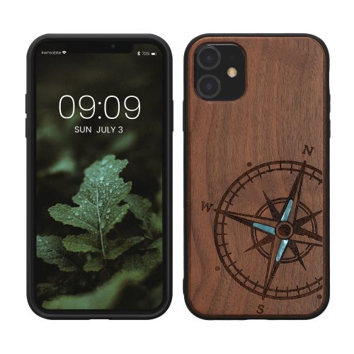 Husa Apple iPhone 11, Lemn, Maro/Albastru, 49799.15
