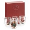 Set 4 pahare vin Navaris cu perete dublu, 350 ml, design Craciun, sticla borosilicata, 60991.01