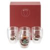 Set 4 pahare vin Navaris cu perete dublu, 350 ml, design Craciun, sticla borosilicata, 60991.01